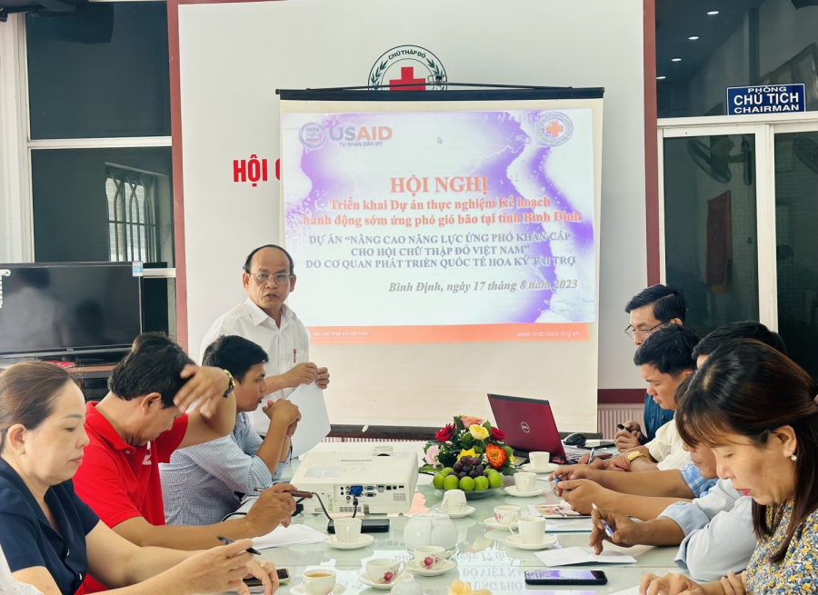 Hội Chữ thập đỏ tỉnh Bình Định: Thực nghiệm kế hoạch hành động sớm ứng phó gió bão