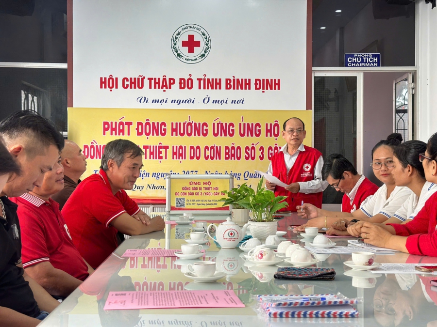 Hội Chữ thập đỏ tỉnh phát động ủng hộ đồng bào bị thiệt hại do bão số 3