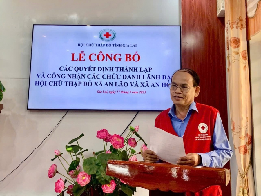 Công bố thành lập và công nhận các chức danh lãnh đạo Hội Chữ thập đỏ xã An Lão và An Hoà