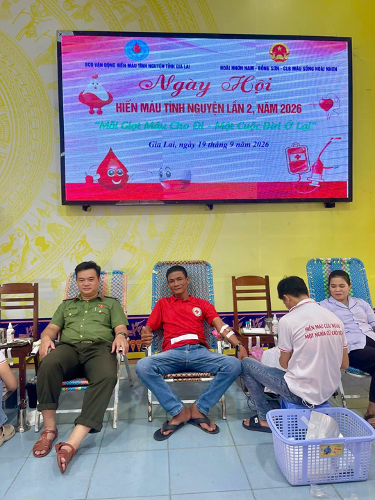 Các xã, phường: Nhơn Nhơn Nam, Bồng Sơn, Cát Tiến, Ngô Mây, Đề Gi hiến máu tình nguyện đợt 3 - 2026