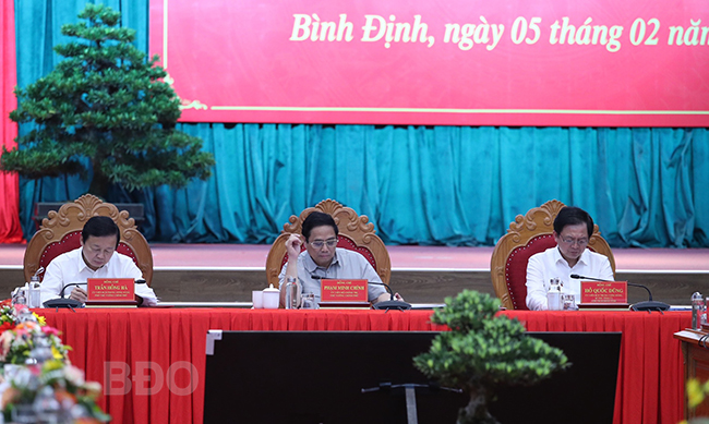 Thủ tướng Chính phủ Phạm Minh Chính làm việc với Ban Thường vụ Tỉnh ủy về tình hình thực hiện nhiệm vụ từ sau Đại hội XX Đảng bộ tỉnh và phương hướng, nhiệm vụ trọng tâm thời gian đến.