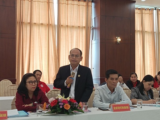 Ông Hà Văn Cát - Chủ tịch Hội CTĐ tỉnh Bình Định phát biểu tại hội nghị