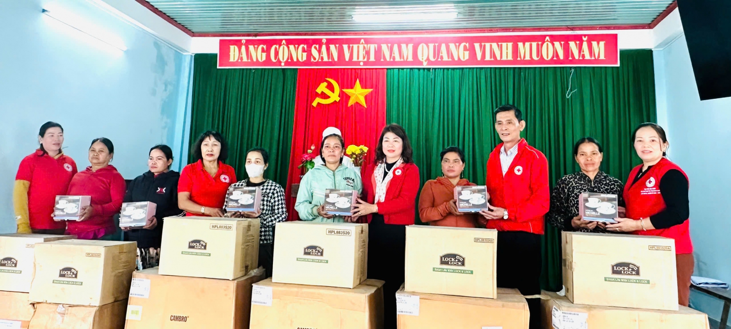 Hội Chữ thập đỏ tỉnh trao 50 suất quà cho hộ khó khăn thị trấn An Lão